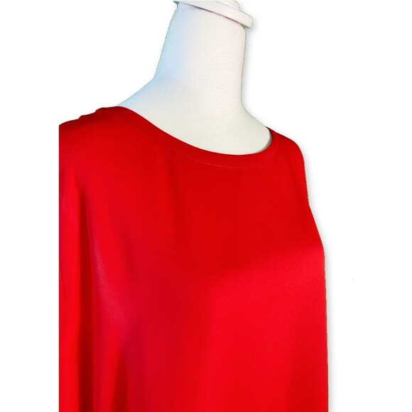 CHICO'S BLACK LABEL | Red Asymmetrical Round Neck Sleeveless Tunic | Size 1 - Picture 2 of 6